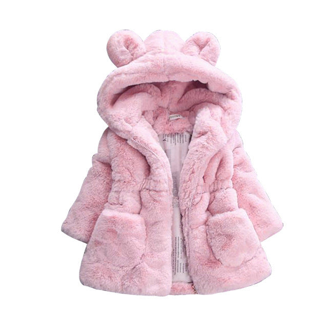 Girl's fur coat for autumn and winter