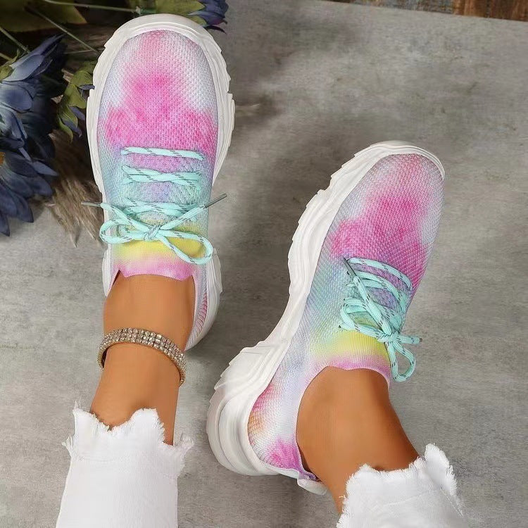 Casual New Running 3D Printed Flowers Slip-on Light Running Shoes