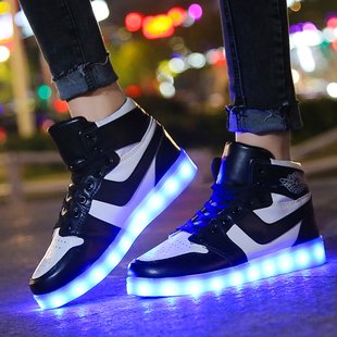 LED sports shoes sneakers high top USB