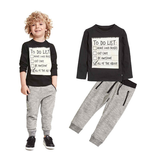 Kids Boys Clothing Set Baby Boy Casual Clothes 2023 Spring Autumn Cotton Long Sleeves T-shirt  Pants 2pcs Suit For 3-7 Years