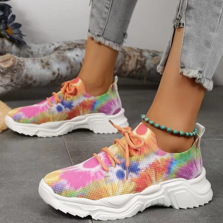 Casual New Running 3D Printed Flowers Slip-on Light Running Shoes