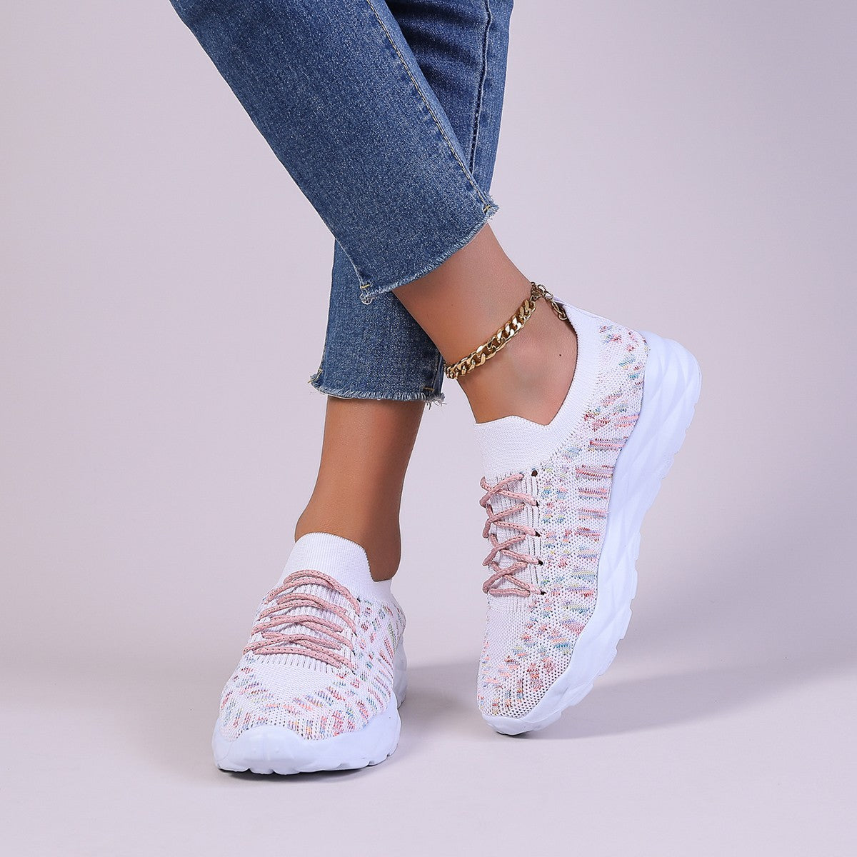 Summer New Fashion Sports And Leisure Flying Woven Large Size Women's Pumps