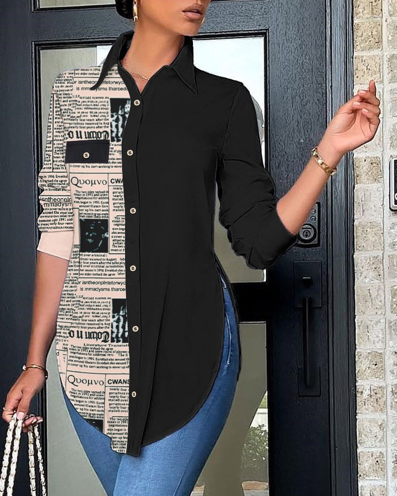 Women's Slim Fit Cardigan, Spring Fresh Polyester Shirt with Collar, Perfect for Casual or Workwear, Ideal Mother's Day Gift