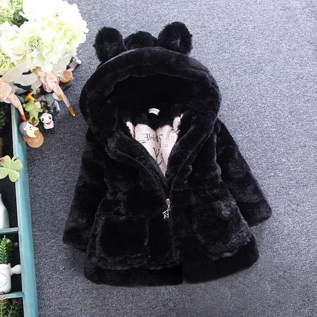 Girl's fur coat for autumn and winter