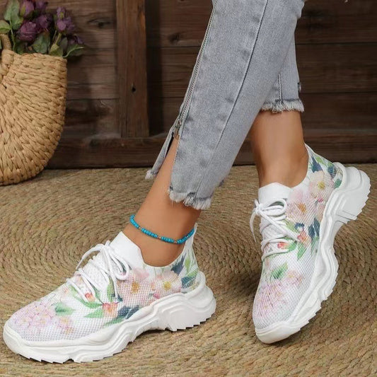 Casual New Running 3D Printed Flowers Slip-on Light Running Shoes