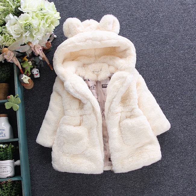 Girl's fur coat for autumn and winter