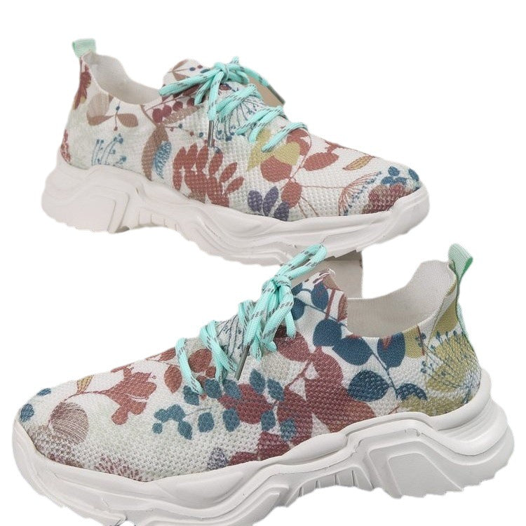 Casual New Running 3D Printed Flowers Slip-on Light Running Shoes